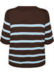 Striped knit top with short sleeves, Brown, Packshot image number 1