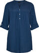 Cotton muslin tunic with broderie anglaise, Blue, Packshot image number 0