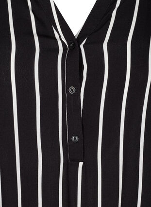 Striped blouse in viscose, Black White stripe, Packshot image number 2