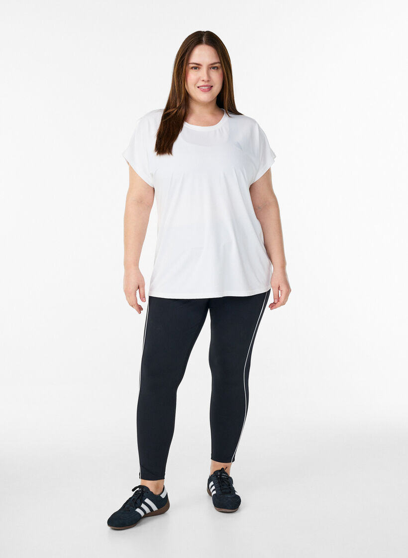 Solid-coloured training T-shirt, White, Model