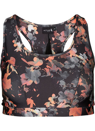 Sports top with a floral print and mesh, Autumn Flower Print, Packshot image number 0
