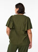 Blouse with short ruffle sleeves, Green, Model image number 2