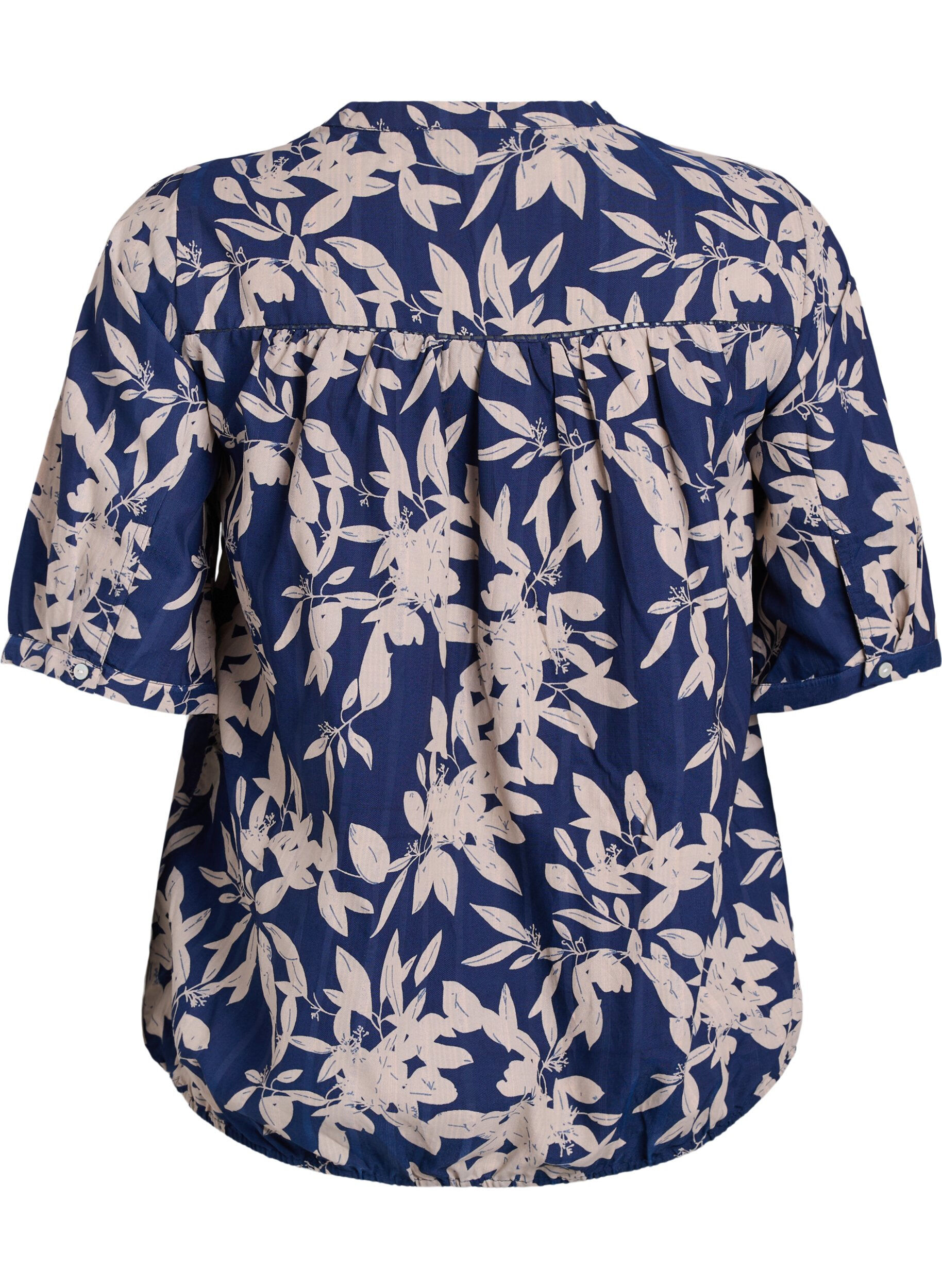 Zizzifashion Blouse with print and 1/2 sleeves, Blue, Packshot image number 1