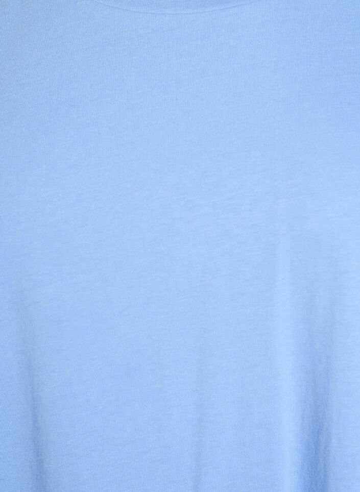 Short-sleeved cotton blend t-shirt, Light Blue, Packshot image number 2