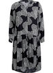 Printed viscose midi dress with long sleeves, Black, Packshot image number 0