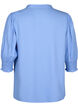 Viscose blouse with smock and ruffle detail, Cornflower Blue, Packshot image number 1