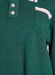 Knit blouse with polo collar and contrast stripes, Green, Packshot image number 2