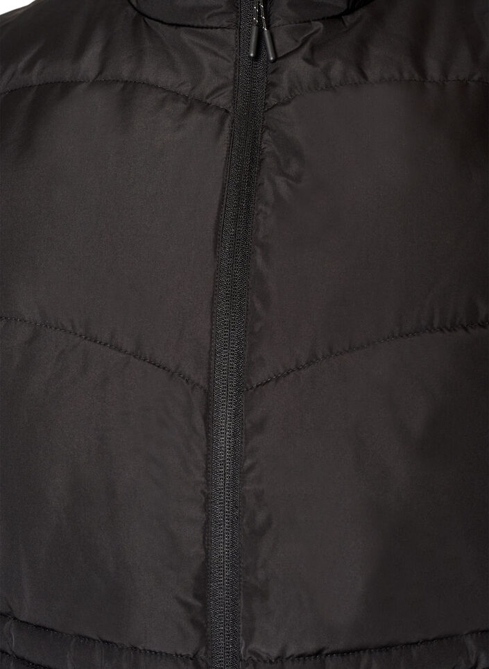 Puffer gilet with adjustable waist, Black, Packshot image number 2