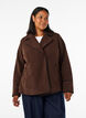 Teddy jacket with contrast details, Brown, Model image number 0