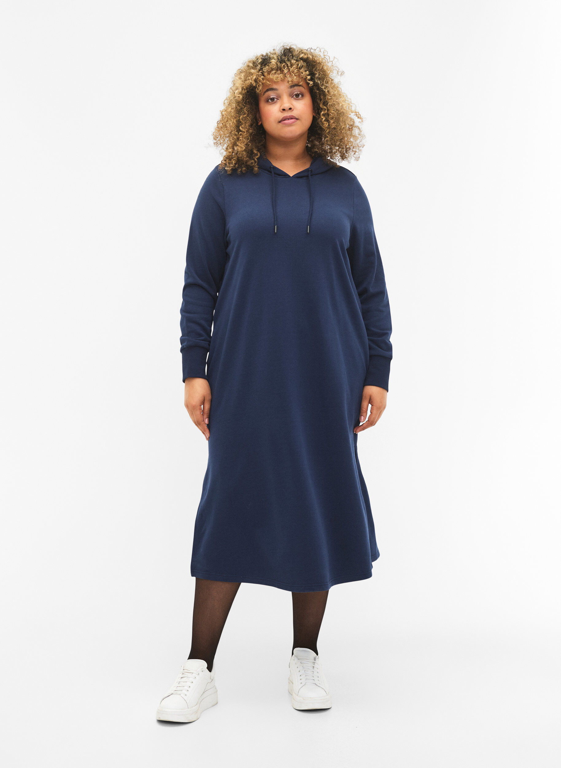Zizzifashion Hooded sweatshirt dress, Dress Blues, Model image number 0