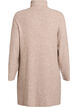 Short knitted dress with a turtleneck and ribbed texture, Beige, Packshot image number 1