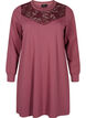 Short sweat dress with lace detail, Rose Brown, Packshot image number 0
