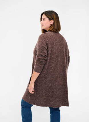 Long knitted cardigan with pockets, Rocky Road Mel., Model image number 1