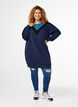 Long sweatshirt with colourblock, Navy B. Color Block, Model image number 2