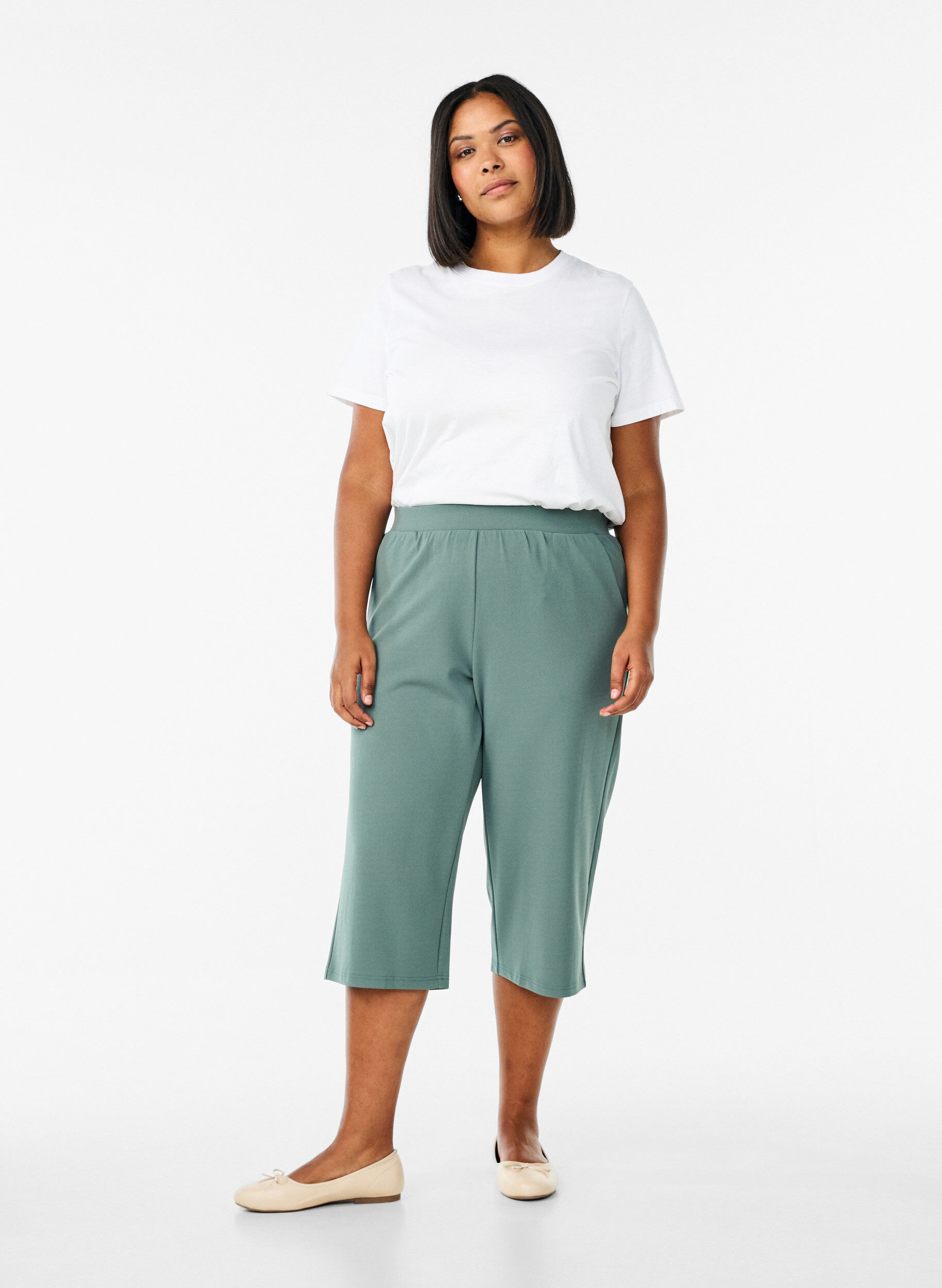 Zizzifashion High-waisted knickers with a loose fit, Green, Model image number 0