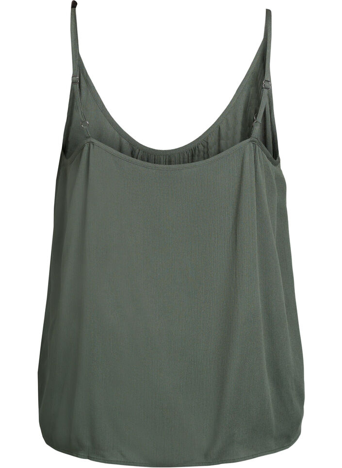 Strap top in viscose, Green, Packshot image number 1