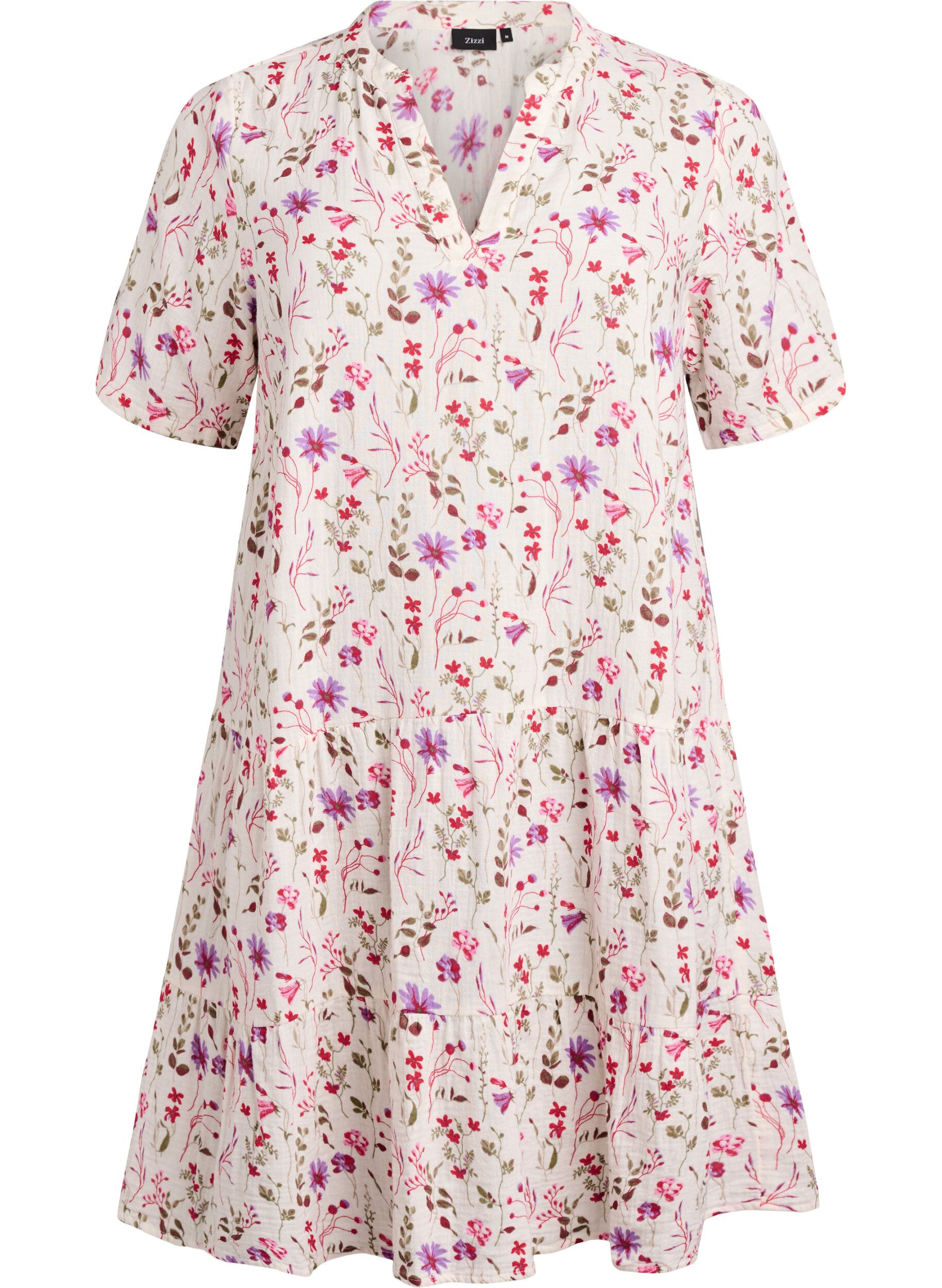 Short A-line dress in cotton muslin