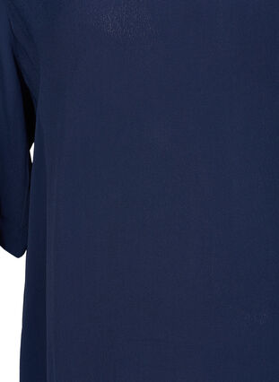 Viscose blouse with V-neckline and collar, Navy Blazer, Packshot image number 3