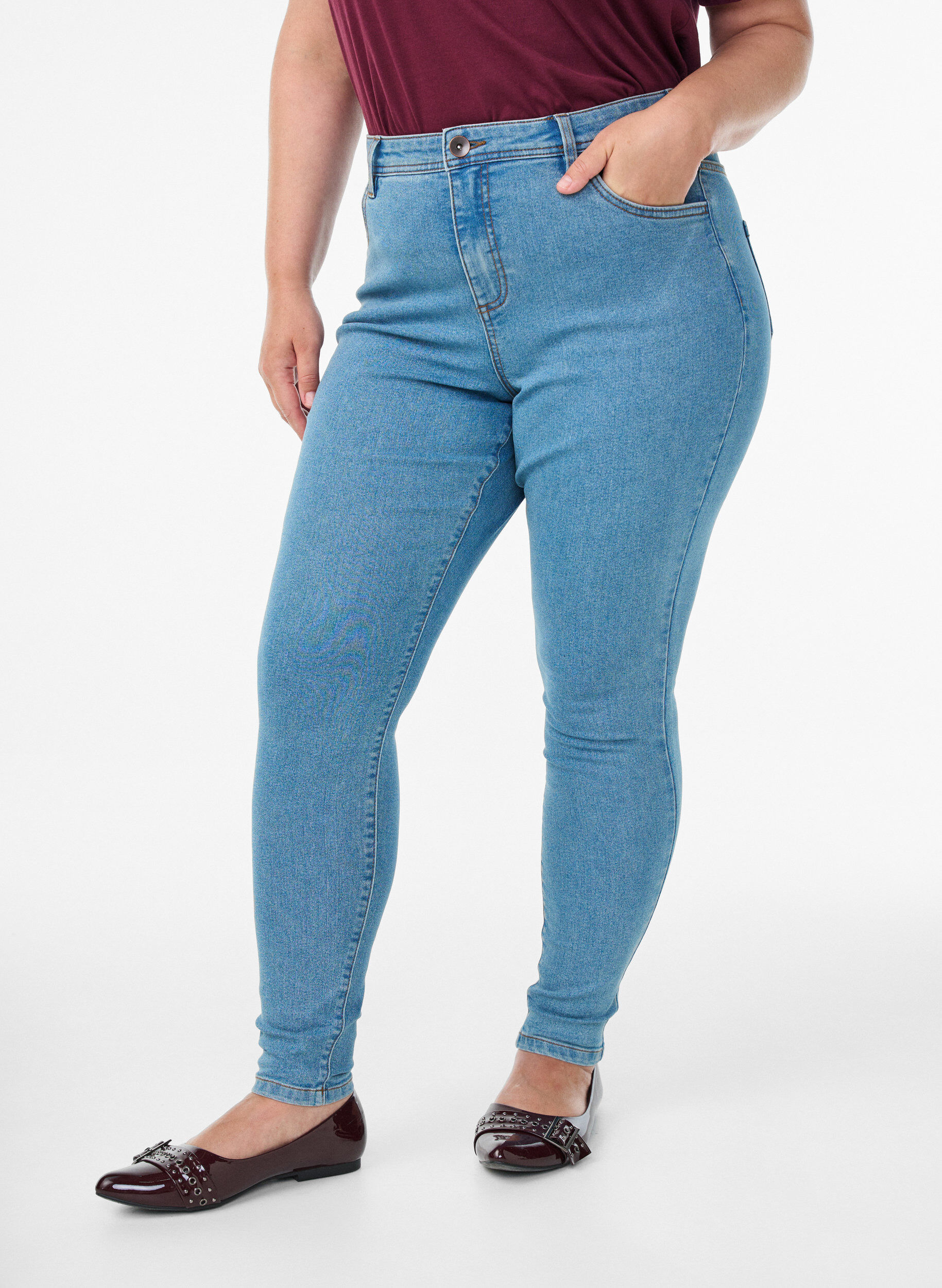 ZizzifashionJeans with super slim fit, Light Blue, Model image number 2