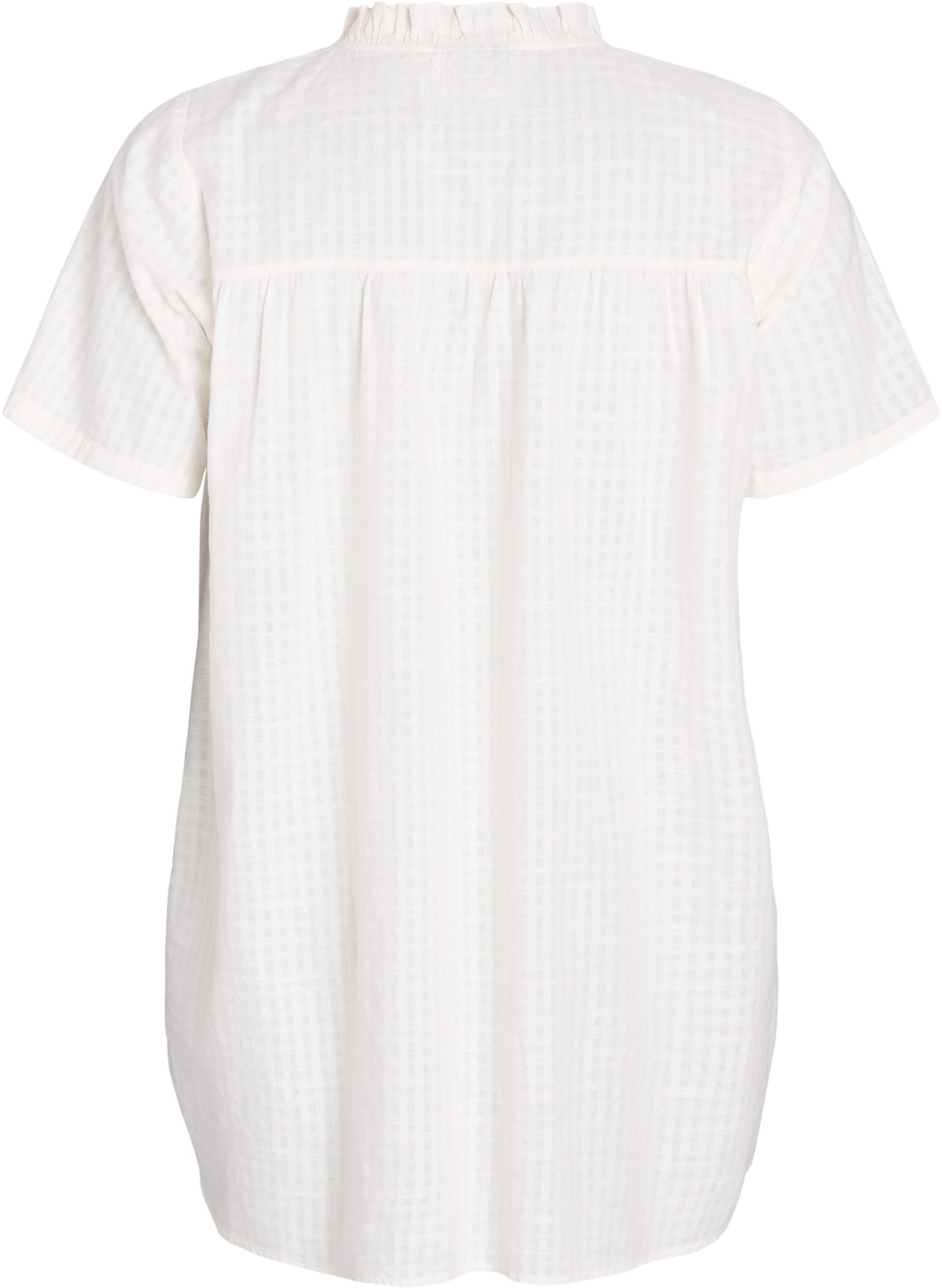 Zizzifashion A-shaped tunic with short sleeves and buttons, Vanilla, Packshot image number 1