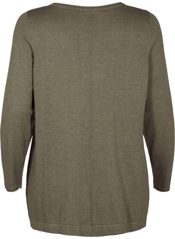 Knitted blouse in cotton-viscose blend, Green, Packshot image number 1