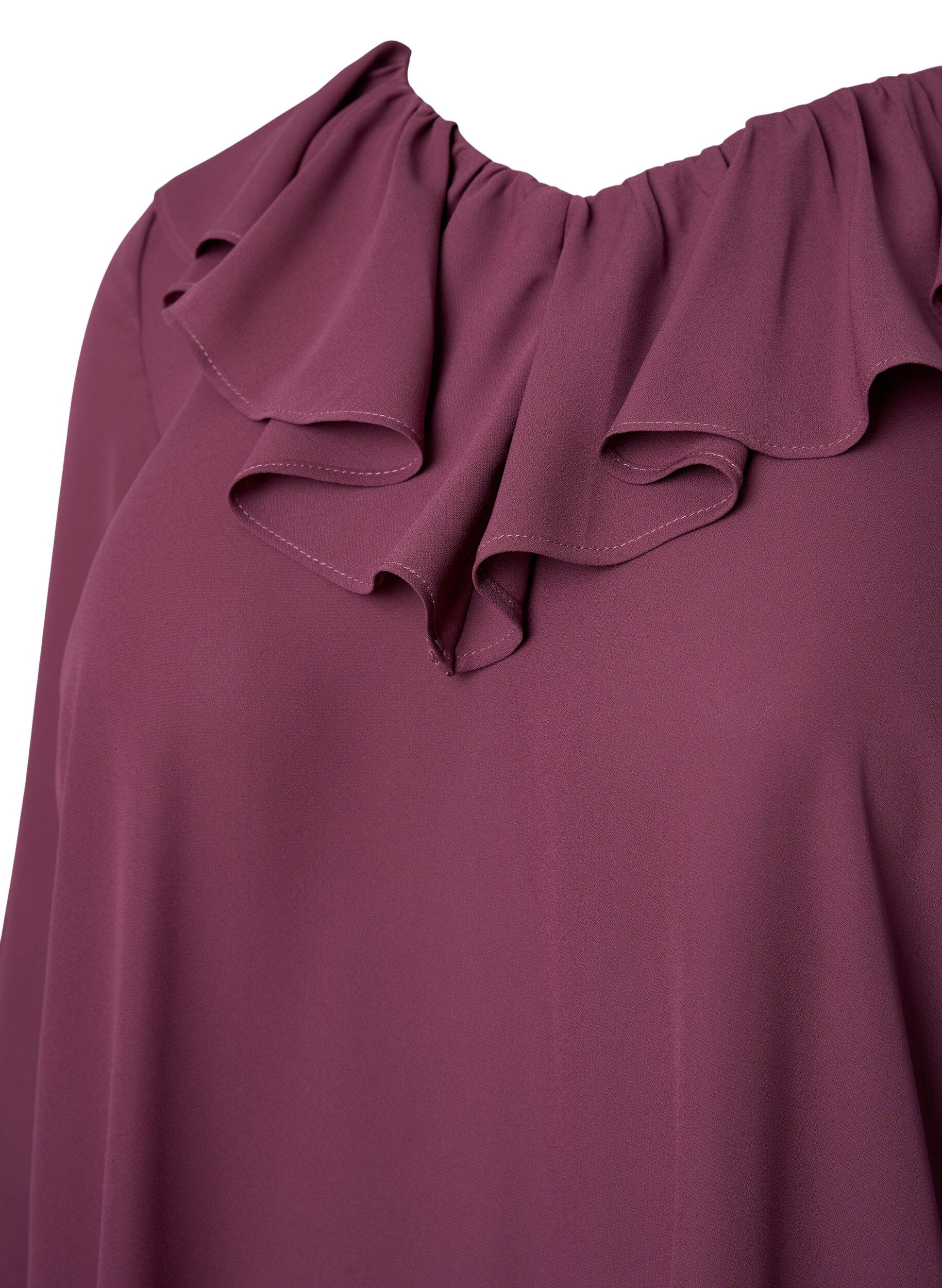 Zizzifashion Long sleeve ruffle blouse, Renaissance Rose, Packshot image number 2