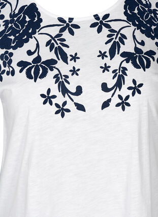 T-shirt with print, Bright White W. mood indigo, Packshot image number 2