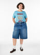 Cotton T-shirt with print, Blue, Model image number 1