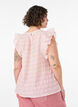 Sleeveless blouse with texture and ruffles, Rose, Model image number 2
