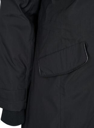 Waterproof winter jacket with a hood and pockets, Black, Packshot image number 3