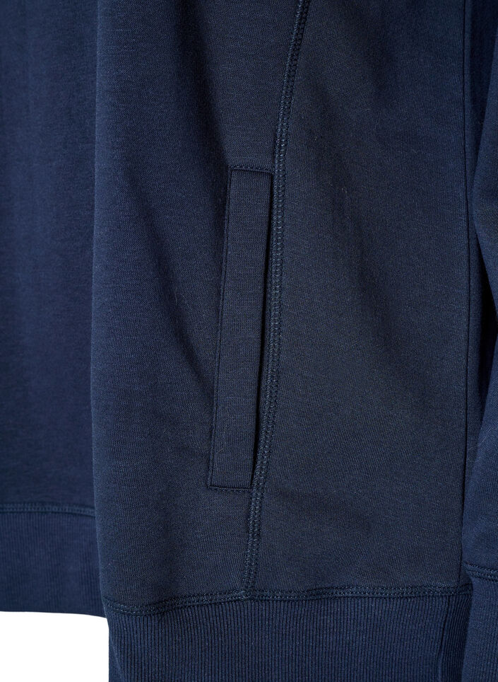 Sweatshirt with high collar and pockets, Blue, Packshot image number 3