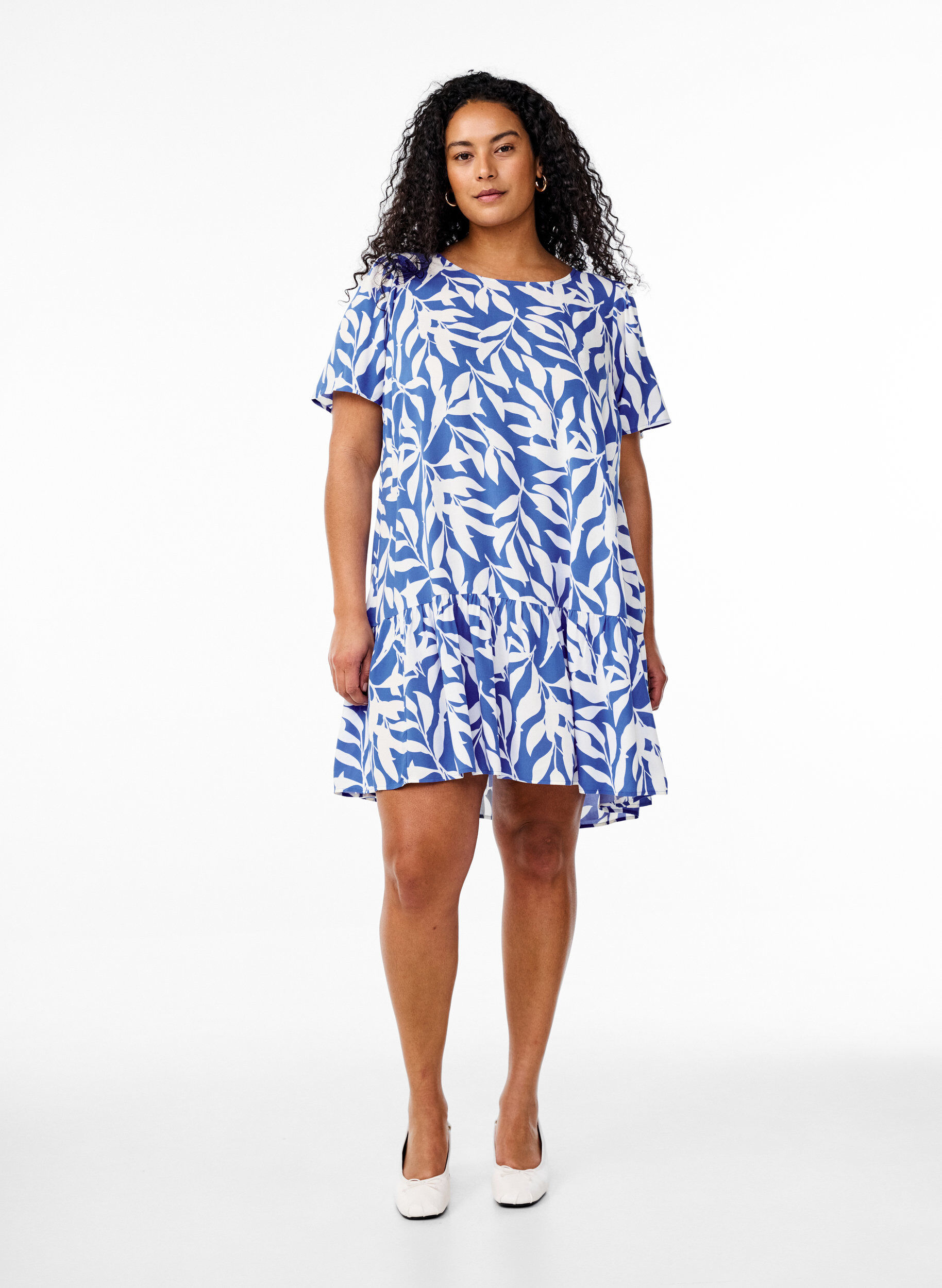 Zizzifashion FLASH - Dress in viscose with cutline, Blue, Model image number 1
