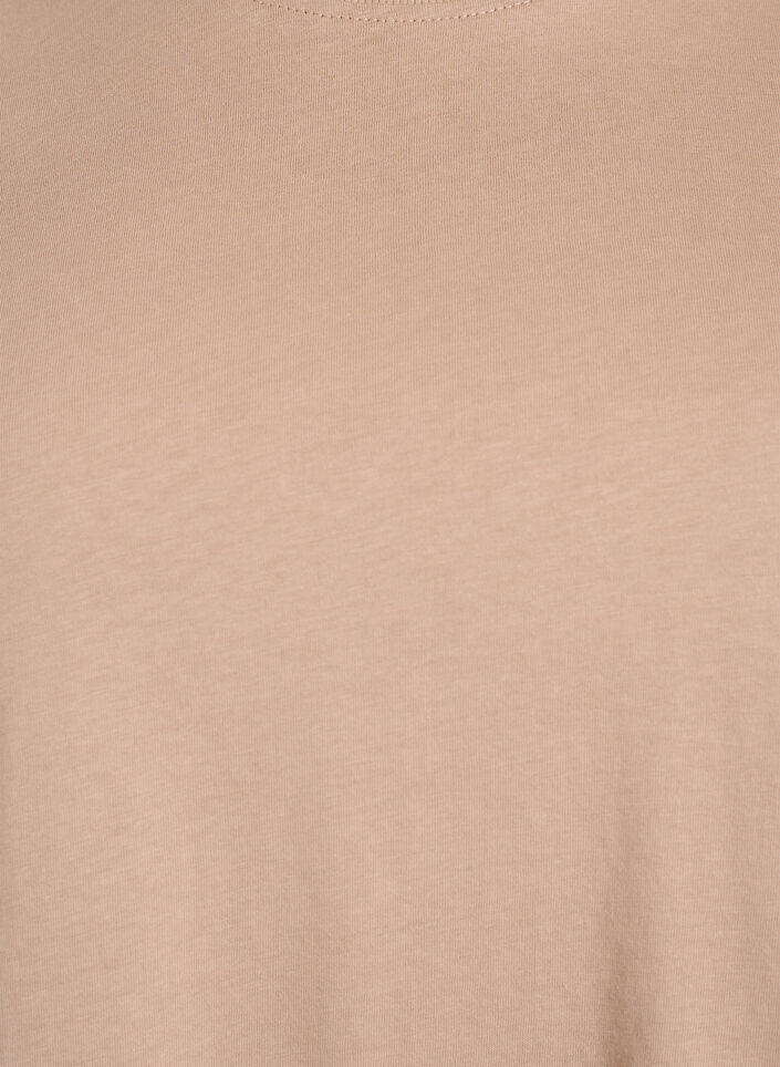 Basic cotton T-shirt with round neck, Beige, Packshot image number 2