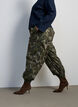 Balloon trousers with a high waist and all-over pattern, Green, Model image number 3