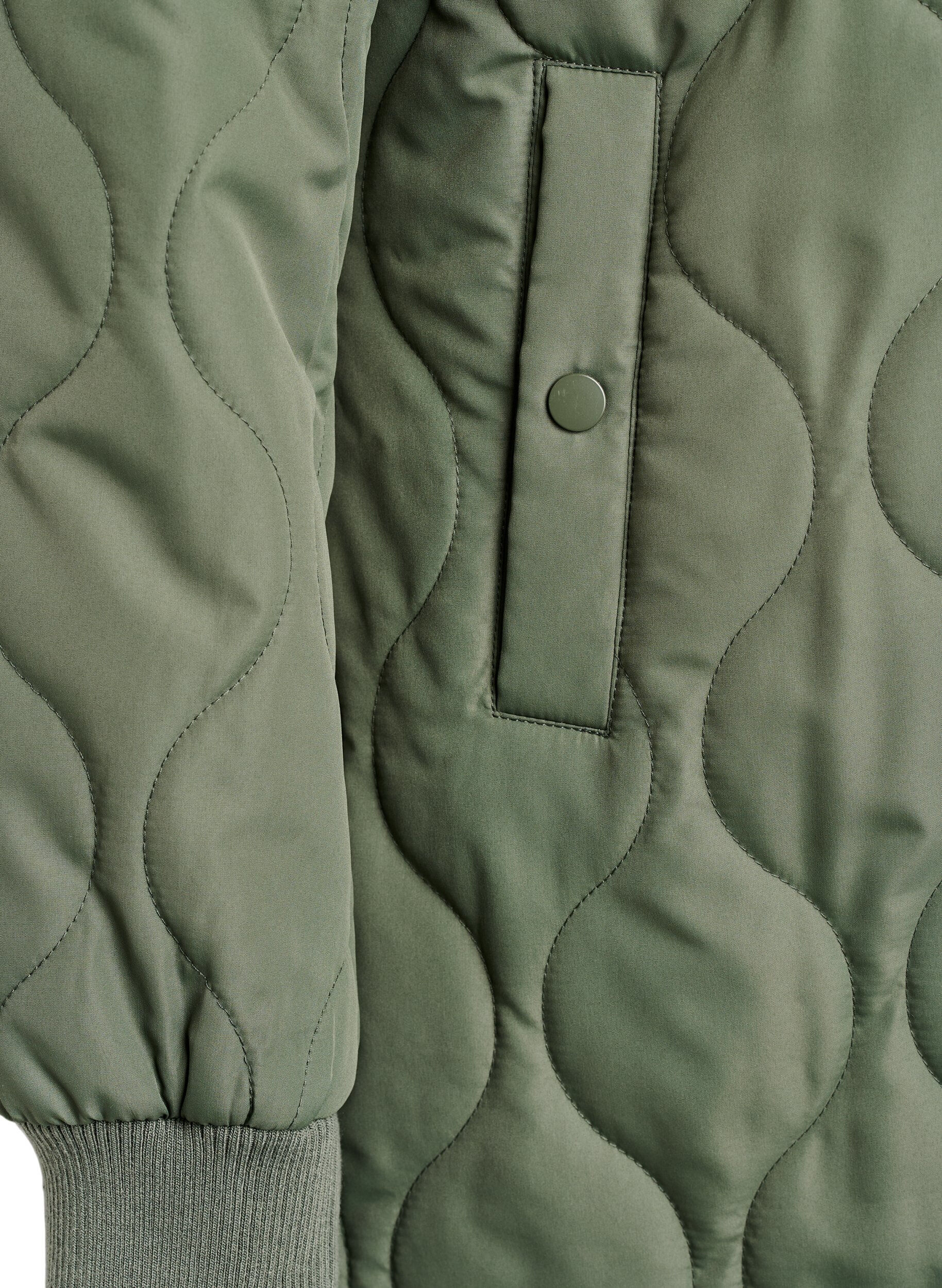 ZizzifashionMid-length quilted jacket with a hood, Green, Packshot image number 3