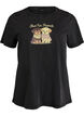 T-shirt with dog print and washed look, Dark Grey, Packshot image number 0
