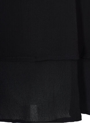 Viscose blouse with 2/4 sleeves and pleat, Black, Packshot image number 3