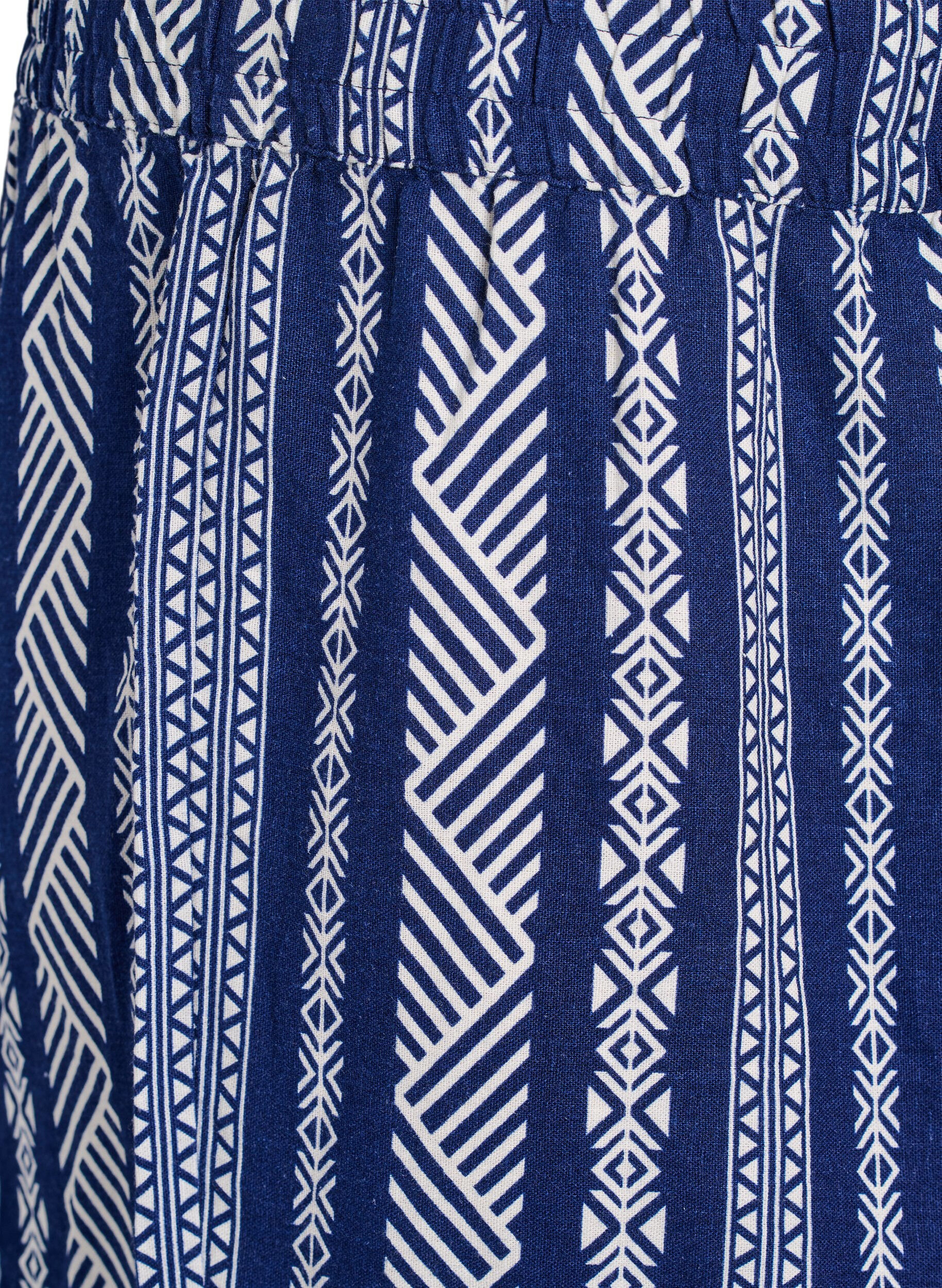 Zizzifashion Striped shorts in a linen-viscose blend, Blue, Packshot image number 2