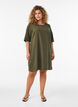 Cotton dress with short sleeves and pockets, Green, Model image number 1