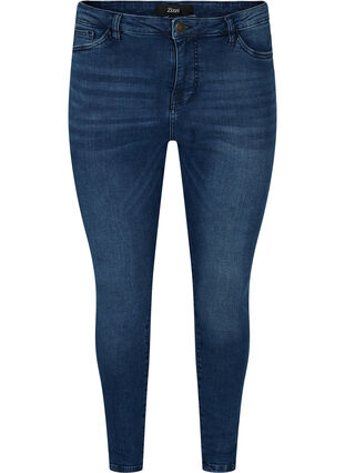 Promotional item - Cropped Amy jeans with slit, Blue denim, Packshot image number 0