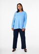 Knitted blouse with round neck, Della R. Blue Mel., Model image number 2