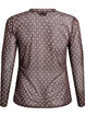 Mesh blouse with dots, Brown, Packshot image number 1
