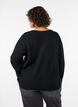 Loose round neck jumper, Black, Model image number 2