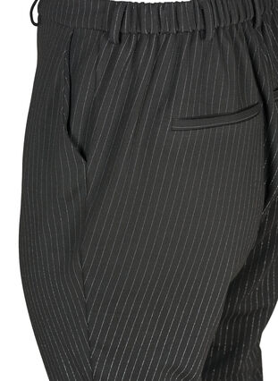Croped maddison fit trousers with stripes, Black w lurex, Packshot image number 3
