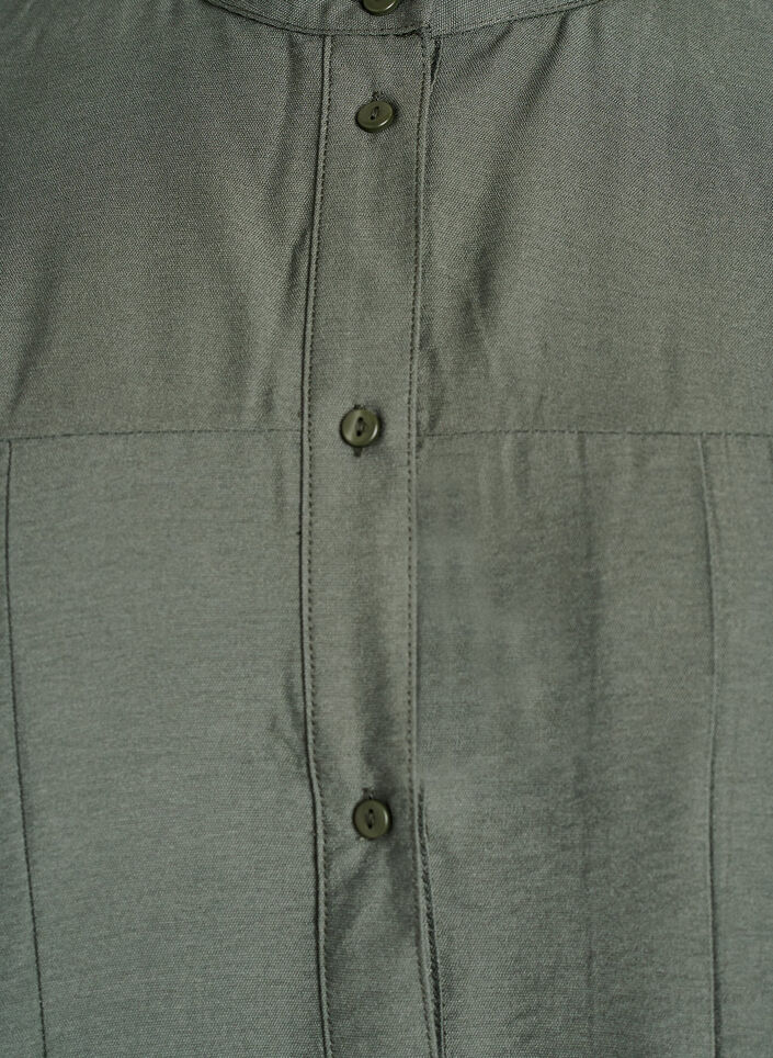 Viscose shirt with A-line shape, Green, Packshot image number 2