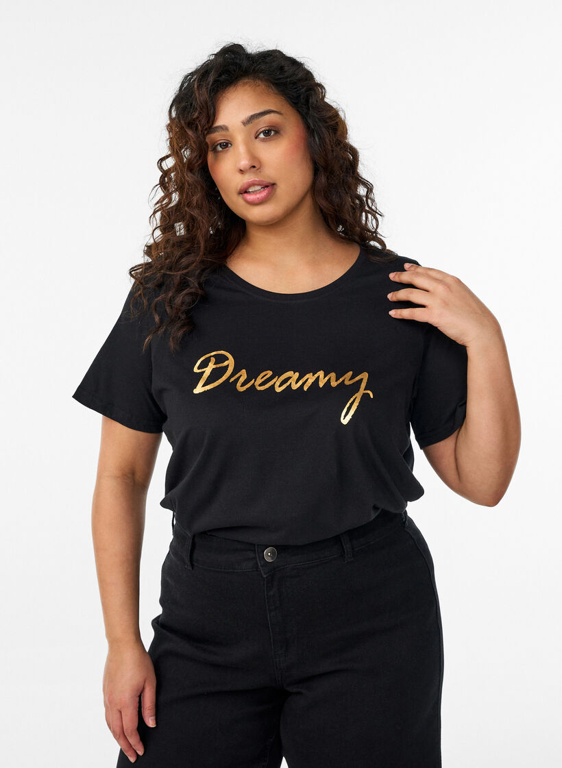 FLASH - T-shirt with print, Black, Model image number 0