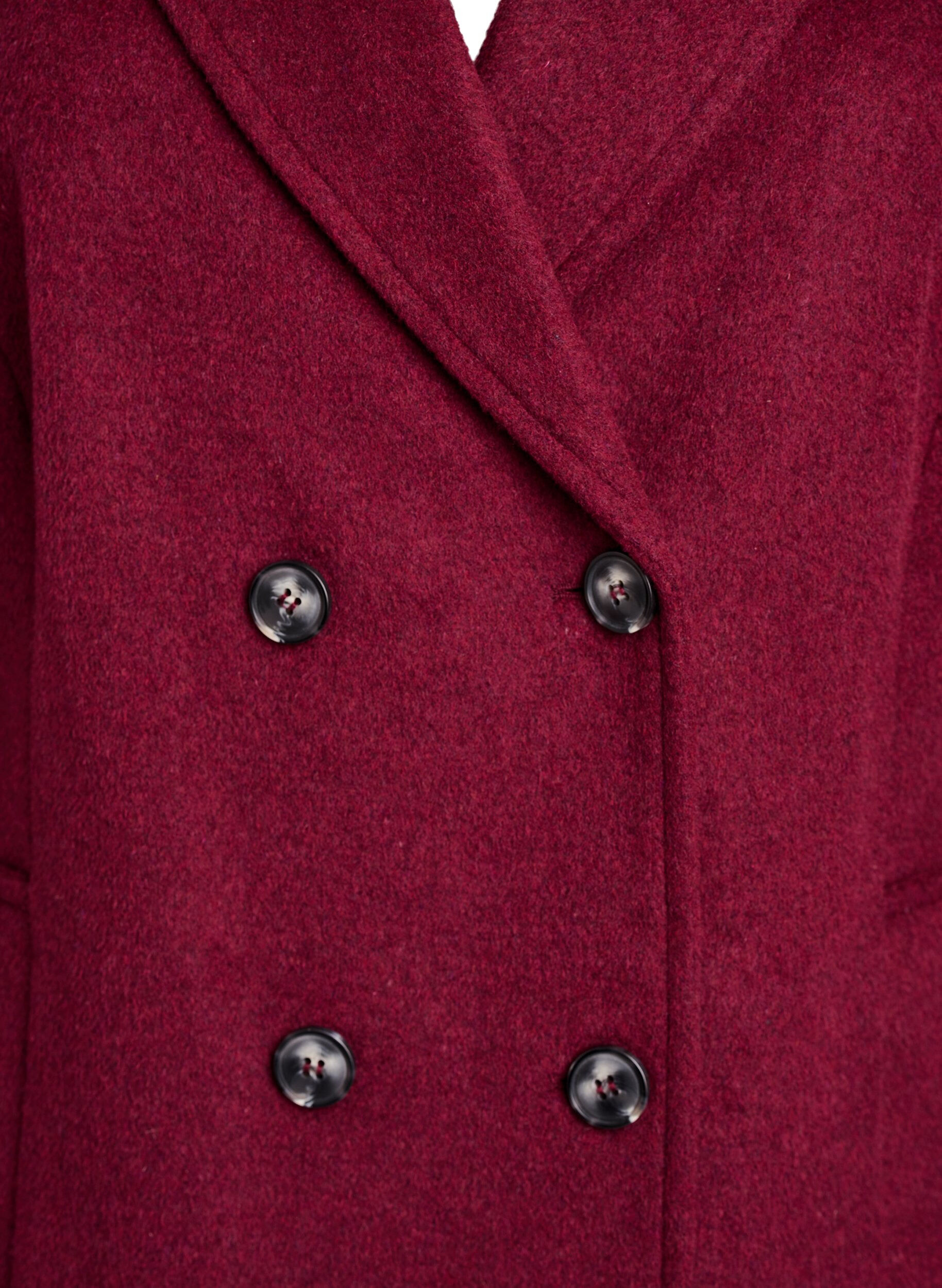 Zizzifashion Wool-blend coat with double-breasted buttons, Red, Packshot image number 2