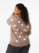 Knitted jumper with hearts, Walnut Mel. Comb, Model image number 1