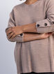 Knitted blouse with ribbed texture and button details, Beige, Model image number 3