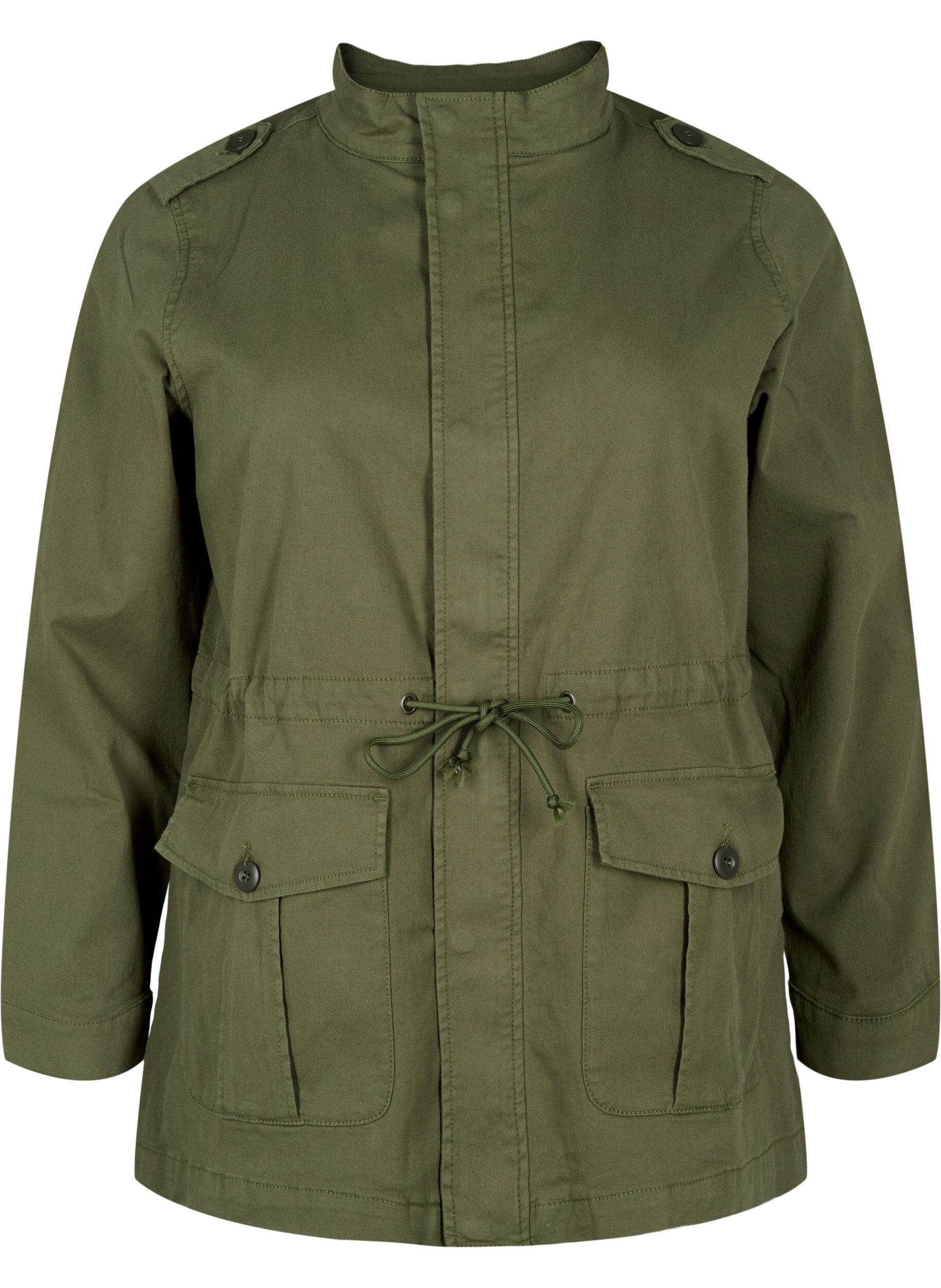 Zizzifashion Canvas jacket with pockets, Thyme, Packshot image number 0